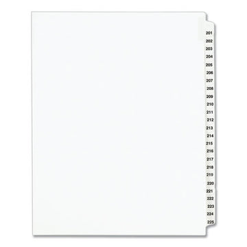 Avery® Preprinted Legal Exhibit Side Tab Index Dividers, Avery Style, 25-tab, 201 To 225, 11 X 8.5, White, 1 Set, (1338) freeshipping - TVN Wholesale